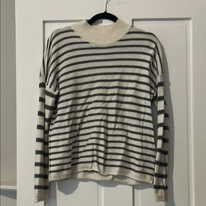 Madewell Striped Gray and White Sweater